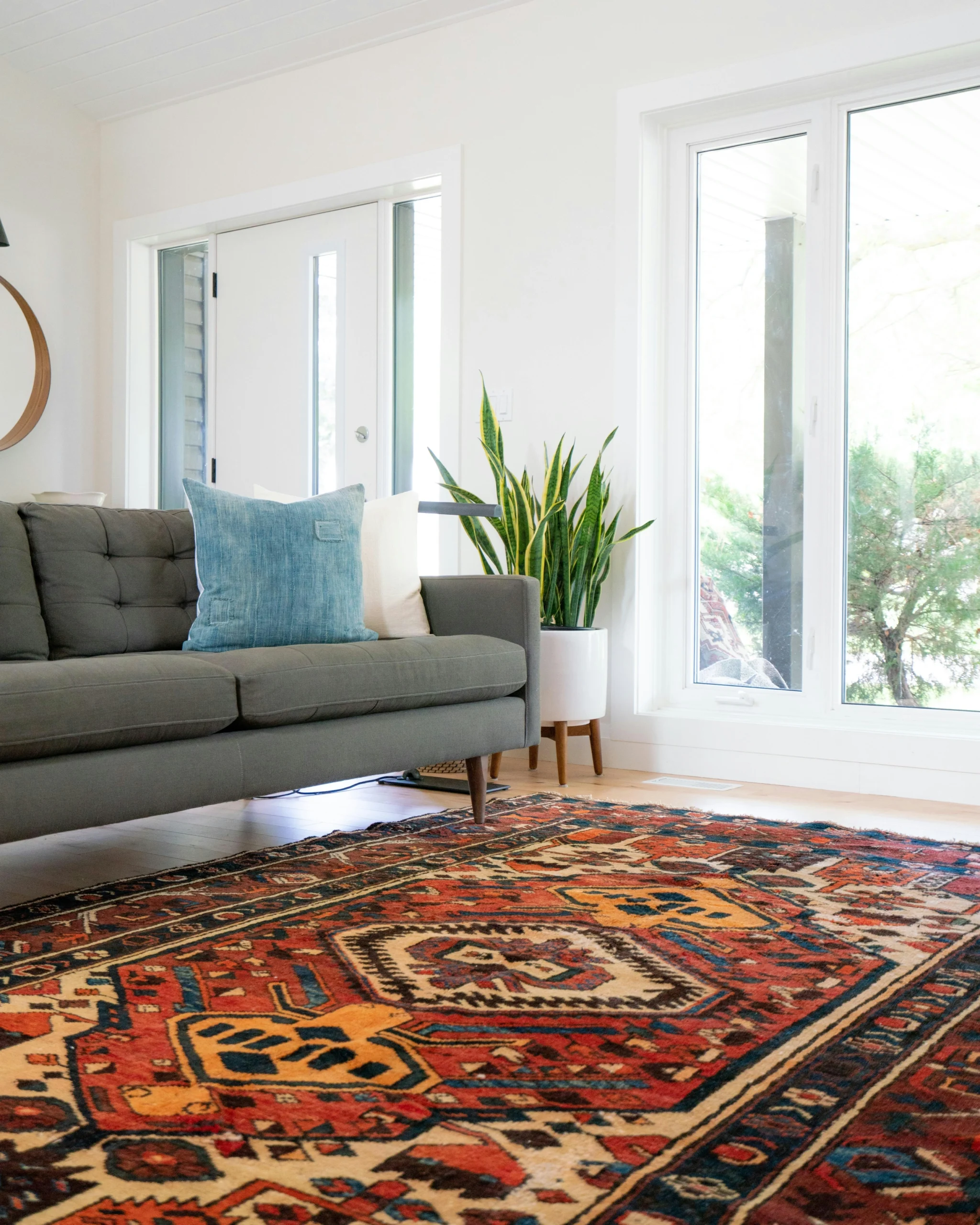 Luxury hand-knotted carpet detail