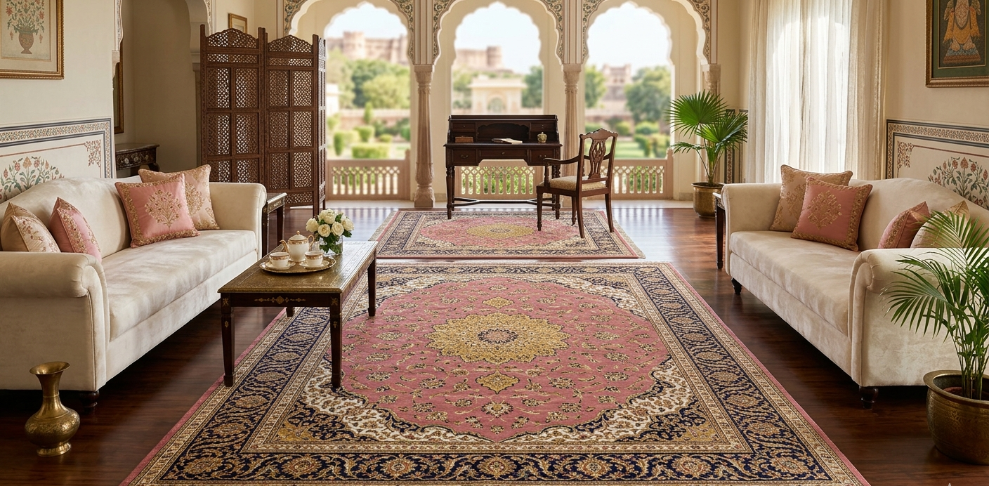 Master artisan handcrafting a rug