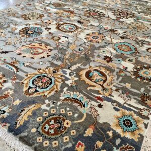 Hand-Knotted Indo Nepali Carpet – New Zealand Wool/Silk Yarn – Design 'Oushak'